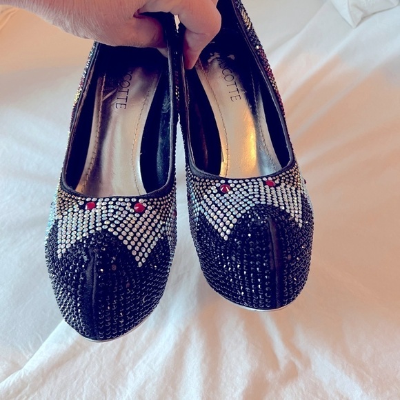 Mascotte “Linda 29” Rhinestone Studded Multicolored Platform 6” Heels Size 7.5 - Picture 10 of 13